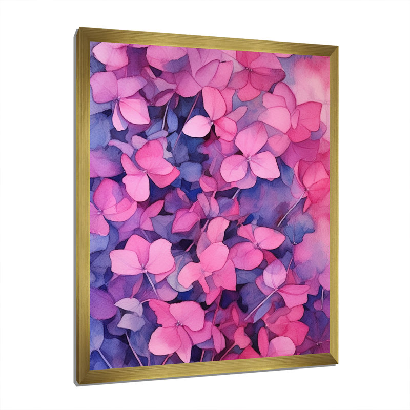 Mauve, rose, violette, rêve, H 44 po x l 34 po x P 1,5 po, Encadrement doré