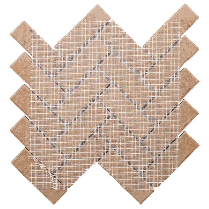 Brixon 1.5x4 Herringbone Matte Porcelain Mosaic Tile, Canyon Red