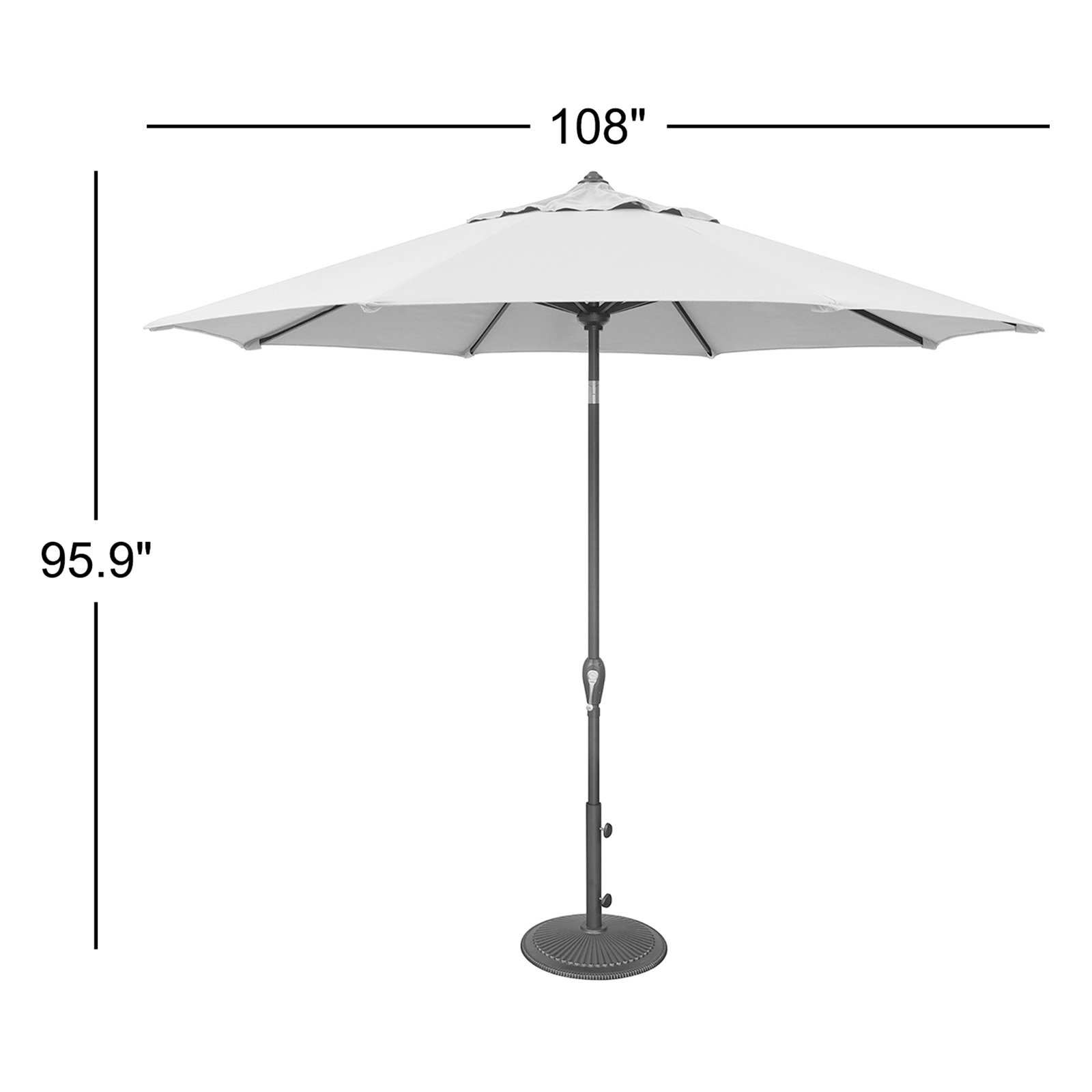 Colete 9' Market Sunbrella Umbrella, Canvas Navy Sunbrella® Canvas, Bronze