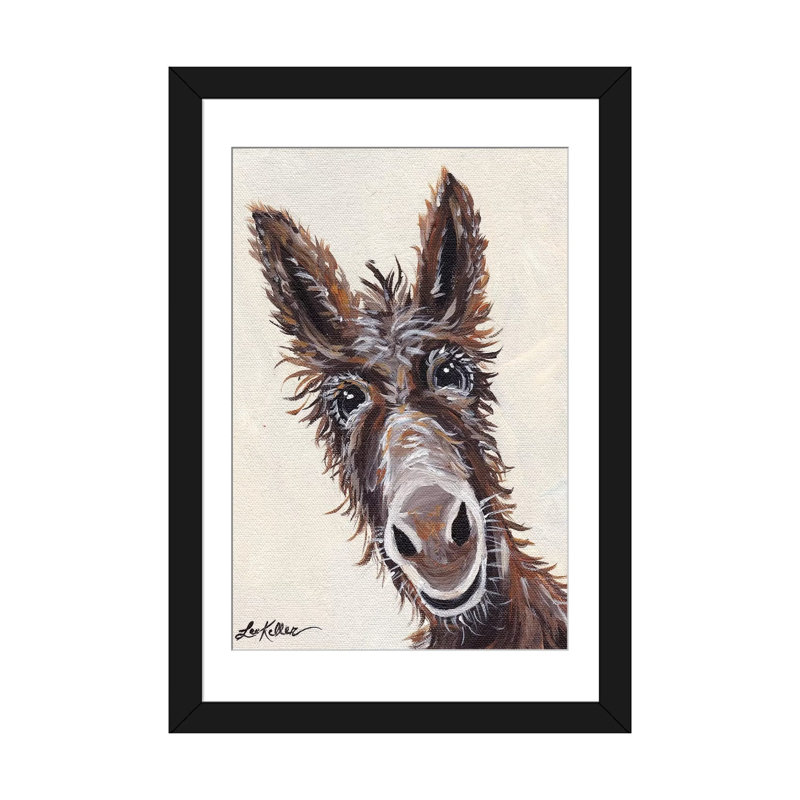 « rufus the donkeying on crème » par hippie hound studios, reproduction d’art sur toile tendue, H 24 po x l 16 po x P 1 po