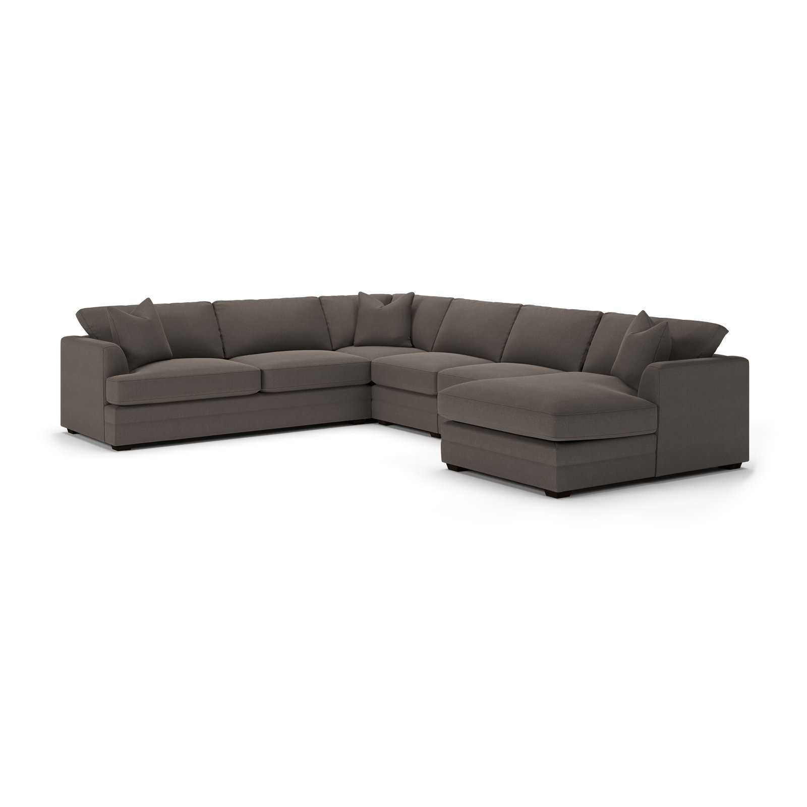 Edan U-Sectional, Drusky Charcoal Sustain® Basketweave, Right Hand Facing