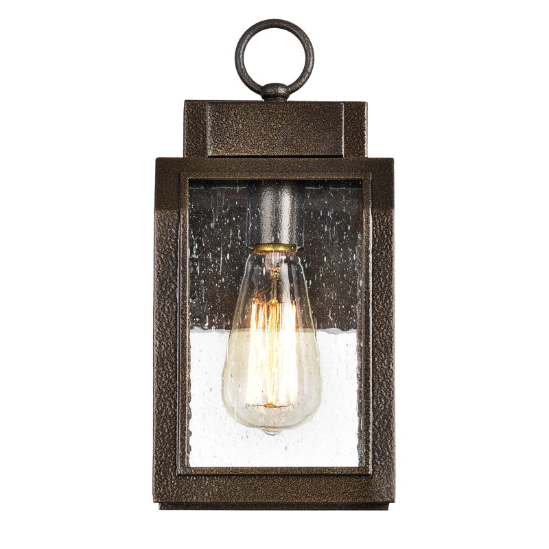 Lanterne murale d'extérieur à 1 ampoule Abram, H 12,25 po x l 5,75 po x p 5,5 po, Or antique