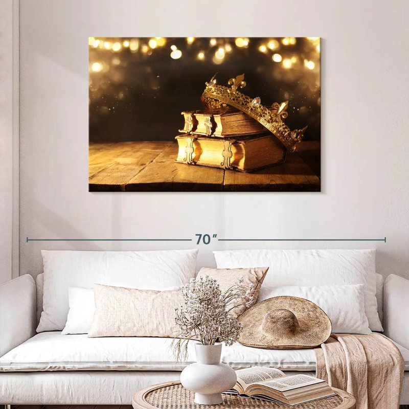Kerner Crown On Books, 30" H x 45" W