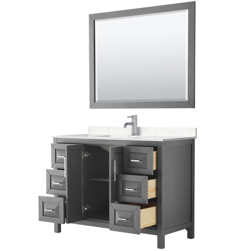 Daria 48'' W Single Vanity, Dark Gray, Polished Chrome