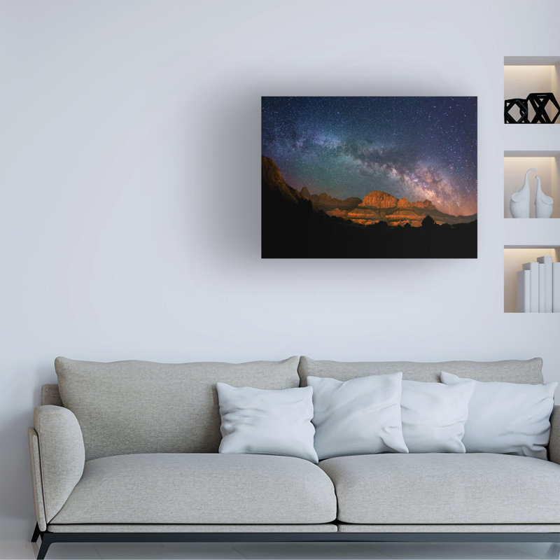 Art mural sur toile tendue - "Wallman Stars" par Royce Bair pour le salon, la chambre à coucher ou le bureau - 14 x 19