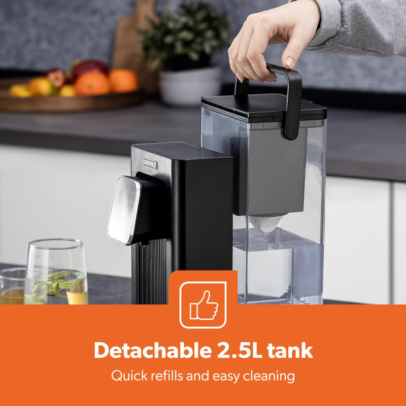 Geepas Instant Water Dispenser 2.6kw | Strix Filter 2.5l Tank | Adjustable Temp (45/65/85) & Volume | Touch Panel Led Indicator Removable Drip Tray | Rapid Boil Fresh Clean Hot Water For Home & Office