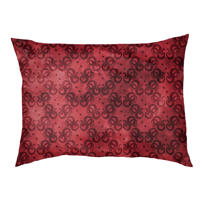 Coussin de créateur de serpents Byrge, L 29,5 po x l 19,5 po, Rouge