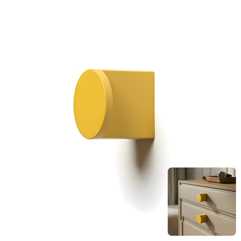 ROUS Hardware Mid-Century Modern Cutout Knob with Sleek Aluminum Design | 1 Count, Sunflower (Yellow) 