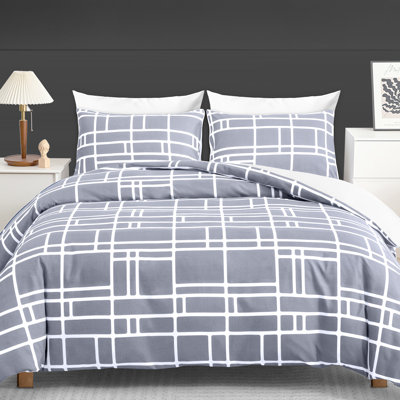 Microfiber Brick Duvet Cover Set