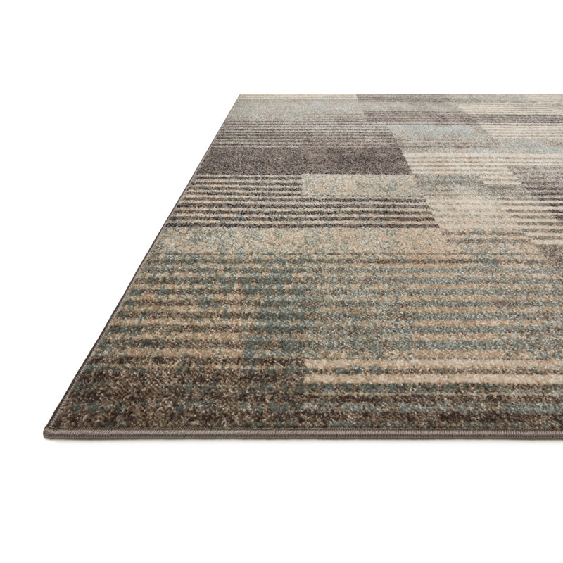 Tapis gris à motif géométrique Hakan, Tapis de couloir 2 pi 3 po x 7 pi 6 po