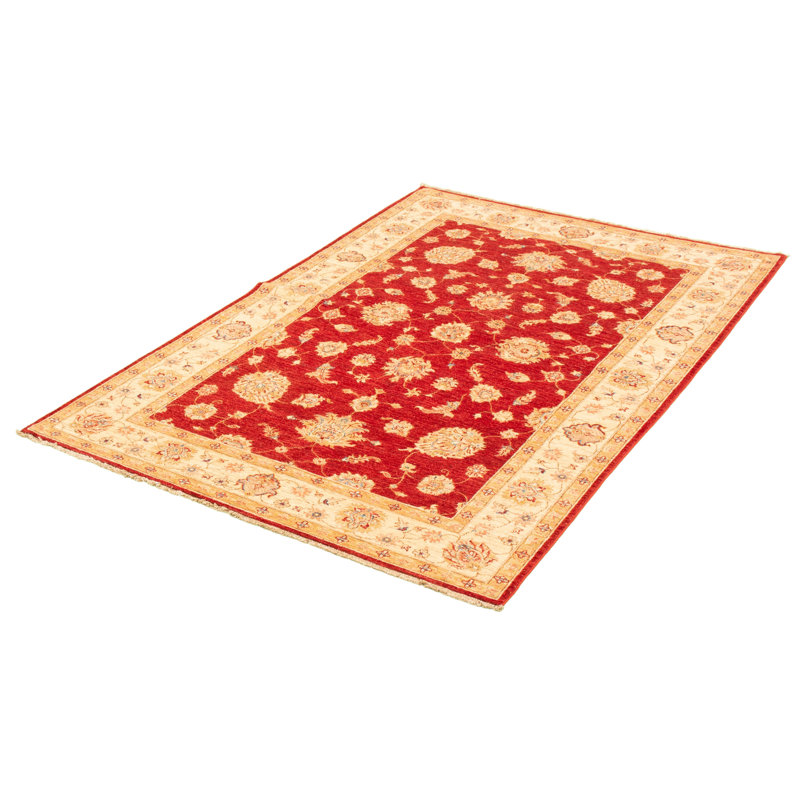 Tapis décoratif en laine noué à la main de conception unique 5 pi 7 po x 8 pi 2 po noué à la main New Age
