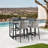 Abalone Outdoor Patio Barstool in Aluminum and Wicker with Grey Cushions-66603366