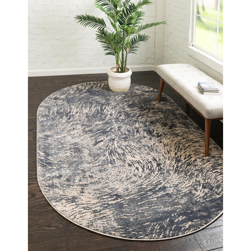 Tapis gris, Ovale 5 pi x 8 pi