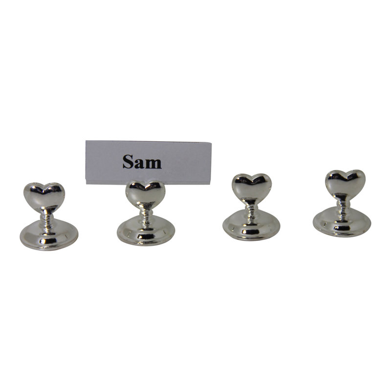 Silver Pate Heart Place Card Holder