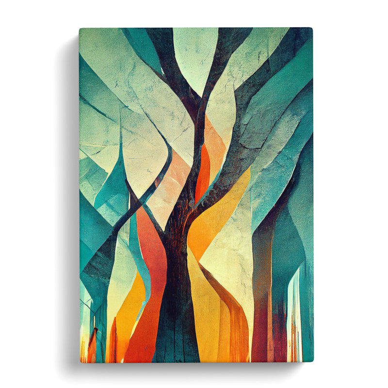 XV1022-4743X Tree Abstract Art No.6 - Print, Wrapped Canvas, 60cm H x 40cm W, No Matte