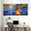 Abstrait nuit étoilée, moulin à vent, ensemble de 3 reproductions d'art sur toile