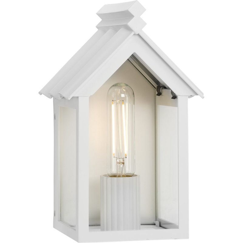 Lanterne murale d'extérieur noir mat Point Duré Dunemere avec DURASHIeld, H 10,50 po x l 6,65 po x P 5,88 po, Abri blanc