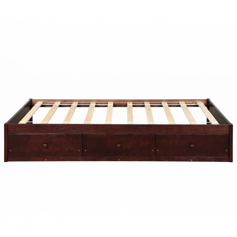 Lit plateforme simple avec rangement et 3 tiroirs