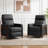 Mid-Century Modern Push-Back Wood-Framed Leather Recliner-827639081