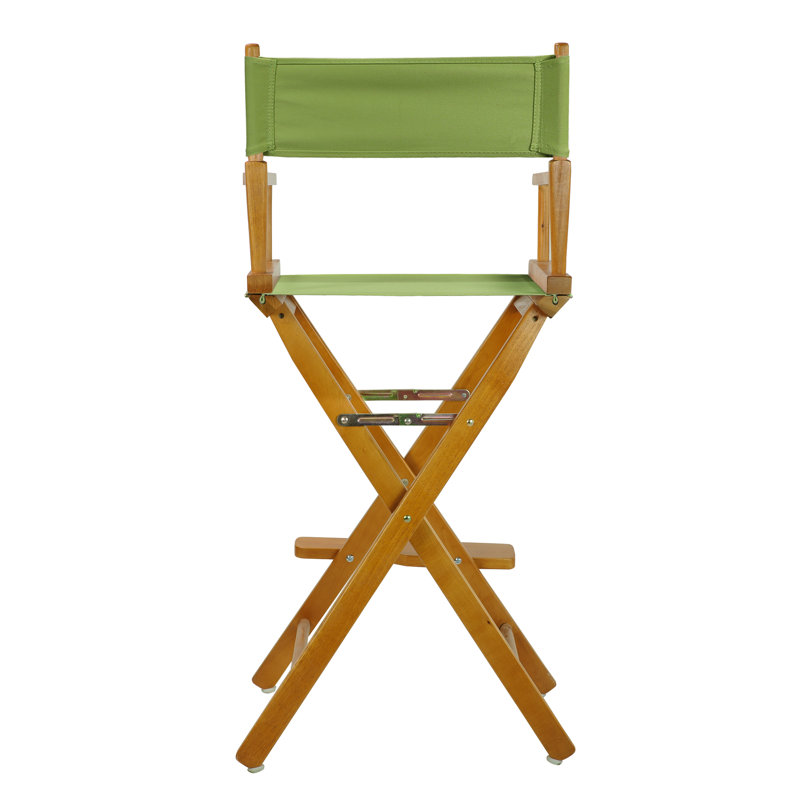 30" Folding Director Chair with Canvas, Honey Oak, Lime Green