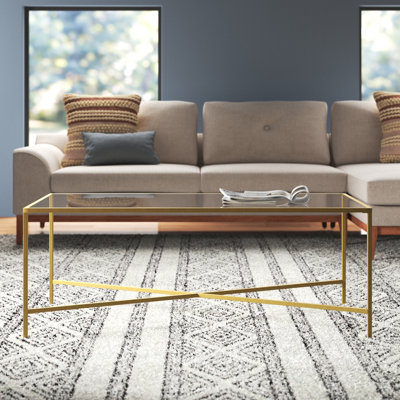 Henley 48" Glass and Steel Coffee Table