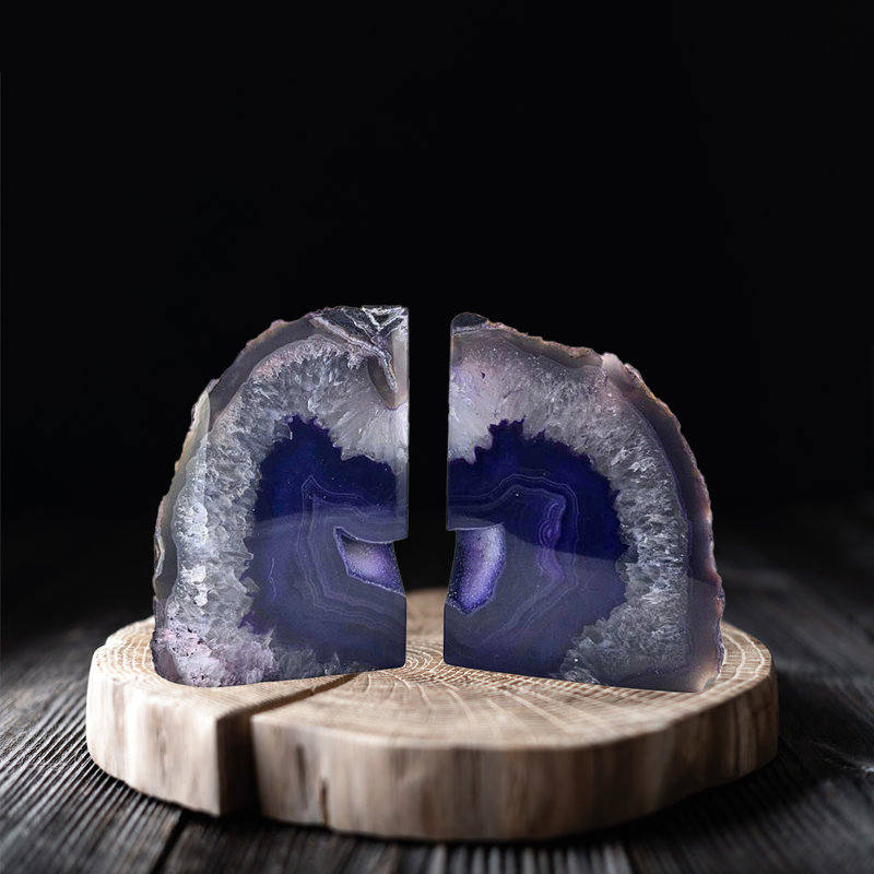 Serre-livres Eternity Agate |  Mauve, H 7,5 po x l 5 po x P 8,5 po