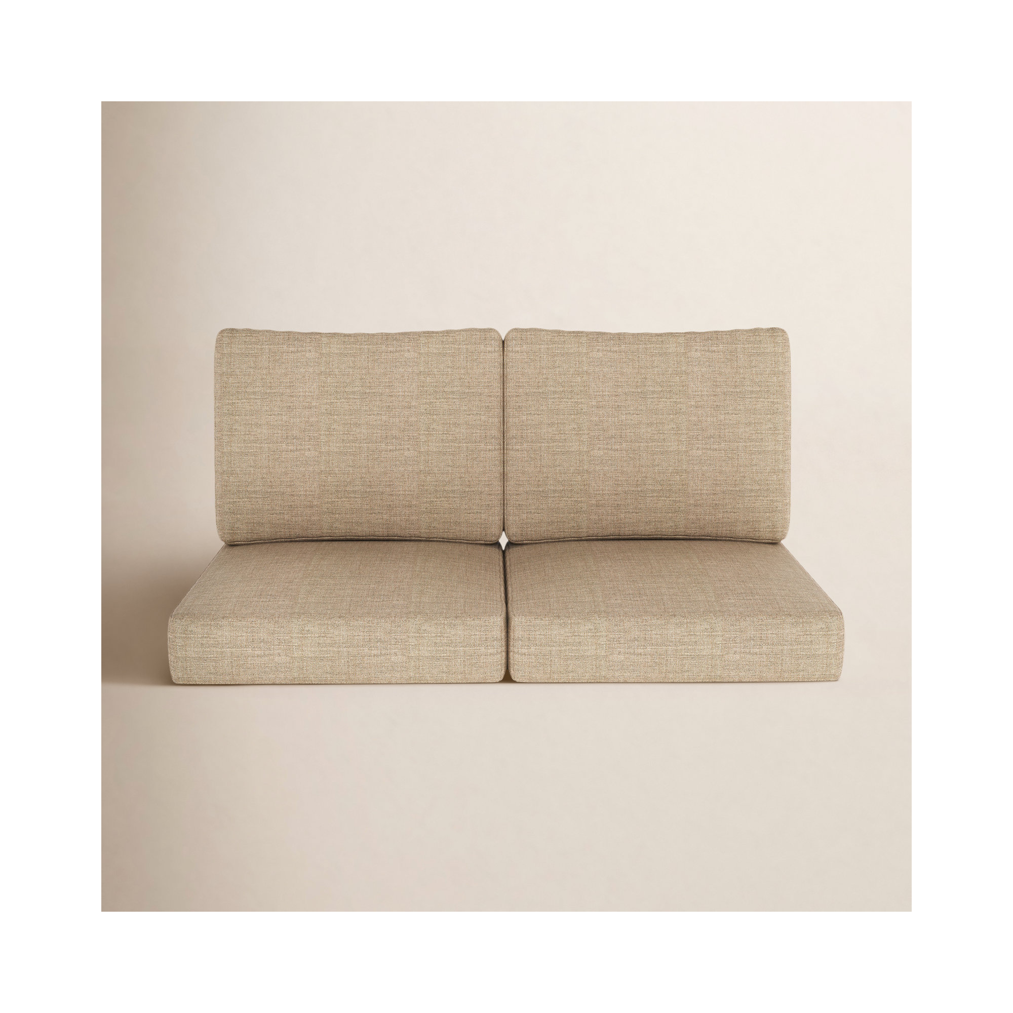 Sunbrella® Outdoor Loveseat Seat / Back Cushion, Cast Ash Sunbrella® Plainweave