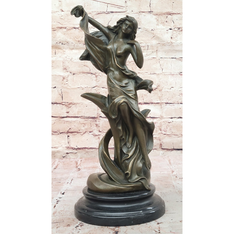 Sculpture en bronze d'inspiration Art Nouveau? Statue féminine élégante et fluide