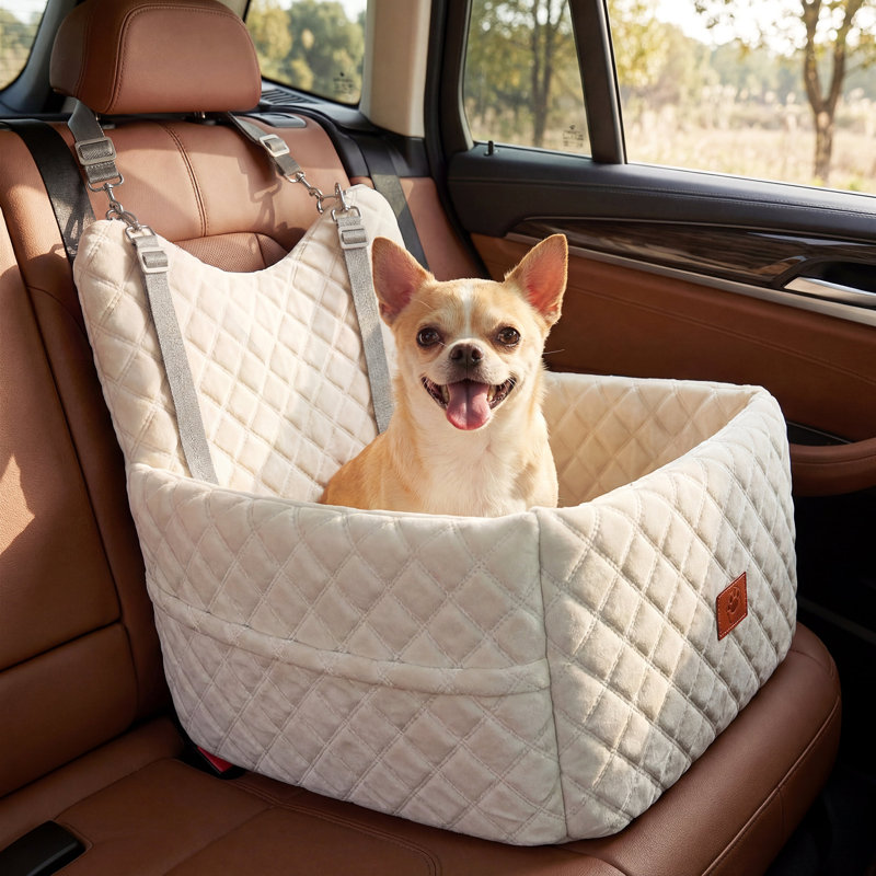 Pet travel beds suitable for dogs under 55 lbs, 48cm H x 50cm W x 50cm D, White