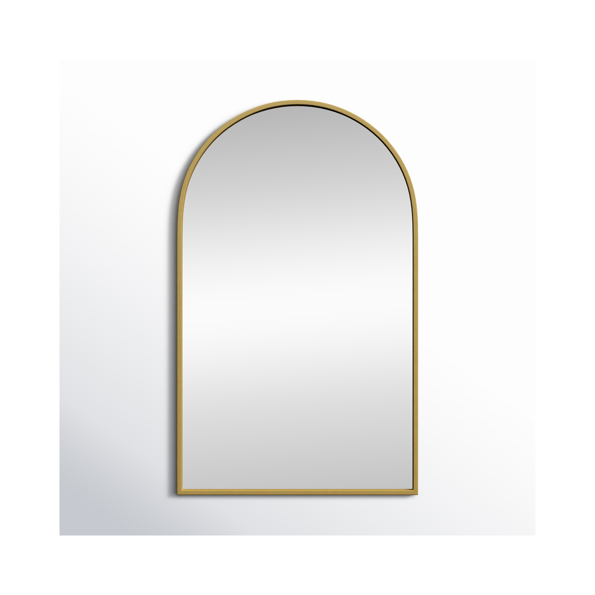 Sabine Metal Arch Wall Mirror, Brass, 36" x 22"