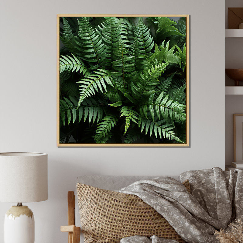Vert fougère émeraude - forêt III, Cadre naturel flottant, H 36 po x l 36 po x P 1,5 po