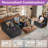 Cozza Sectional Sleeper Sofa, Convertible Compression Couch With Bean Bag Chair For Living Room-1328138820-1328138823