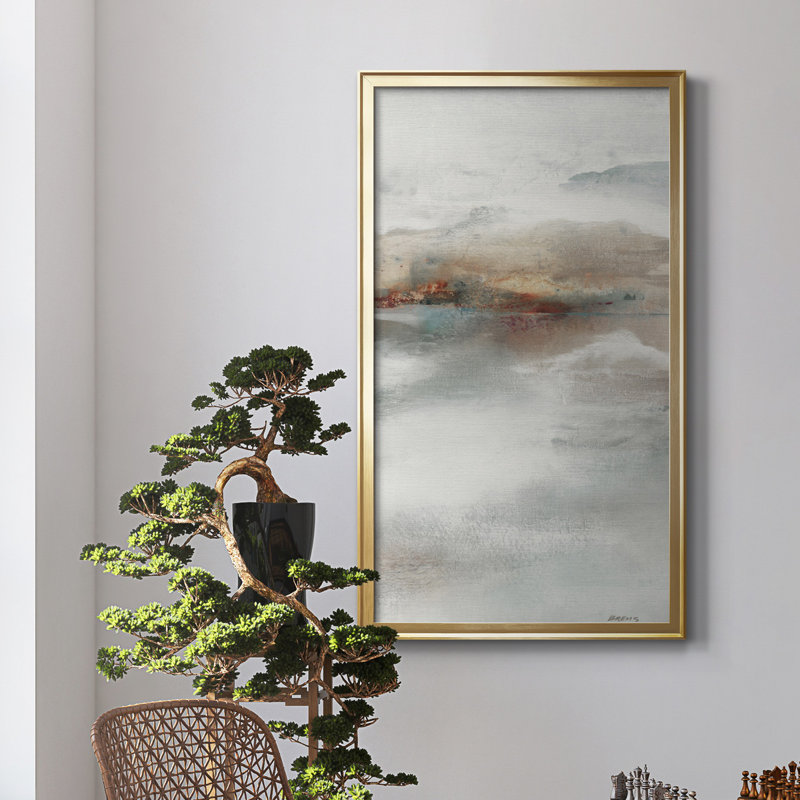 «Rising Veil V», reproduction d'art, H 14,5 po x l 26,5 po x P 1,5 po, Toile encadrée dorée, Pas de tapis