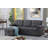 Lucca 84" Dark Gray Linen Reversible Sleeper Sectional Sofa With Storage Chaise