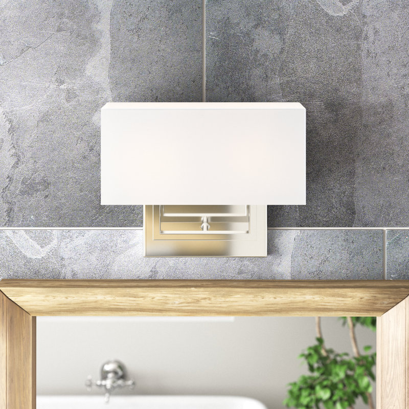 Éclairage de salle de bain à intensité variable 2 lumières Vosselare, Nickel poli