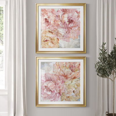 " Contemporary Peonies I " 2 - Pieces