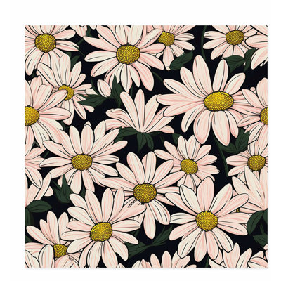 Floral Daisy Flowers, reproduction d'art moderne sans cadre