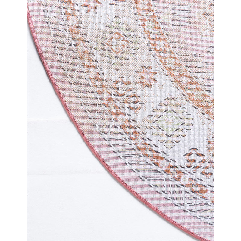 Devers Geometric Indoor Rug, Round 5'3"