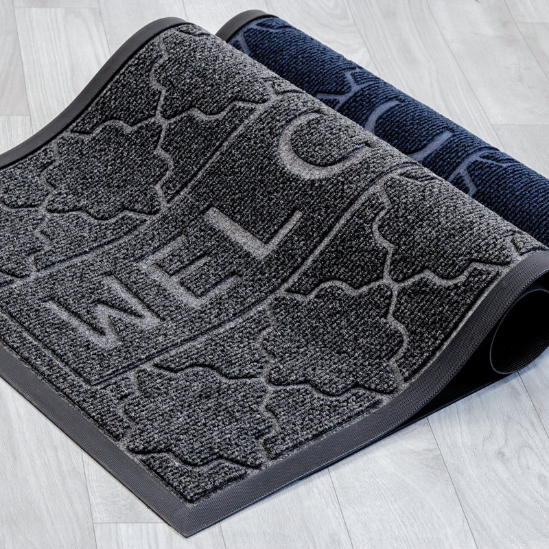 Tapis d'entrée extérieur antidérapant Kunigonde, Gris foncé, L 24 po x L 48 po