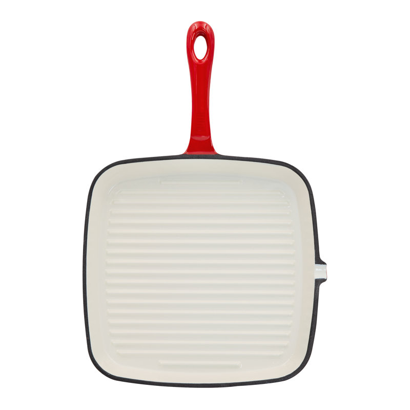Non-Stick Cast Iron Grill Pan / Griddle Set, Red