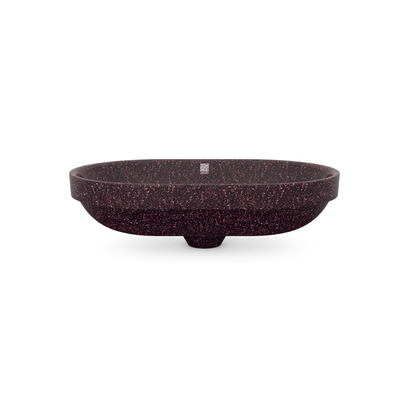 Woodio Soft60 15.748'' Wood Oval Bathroom Sink, Berry