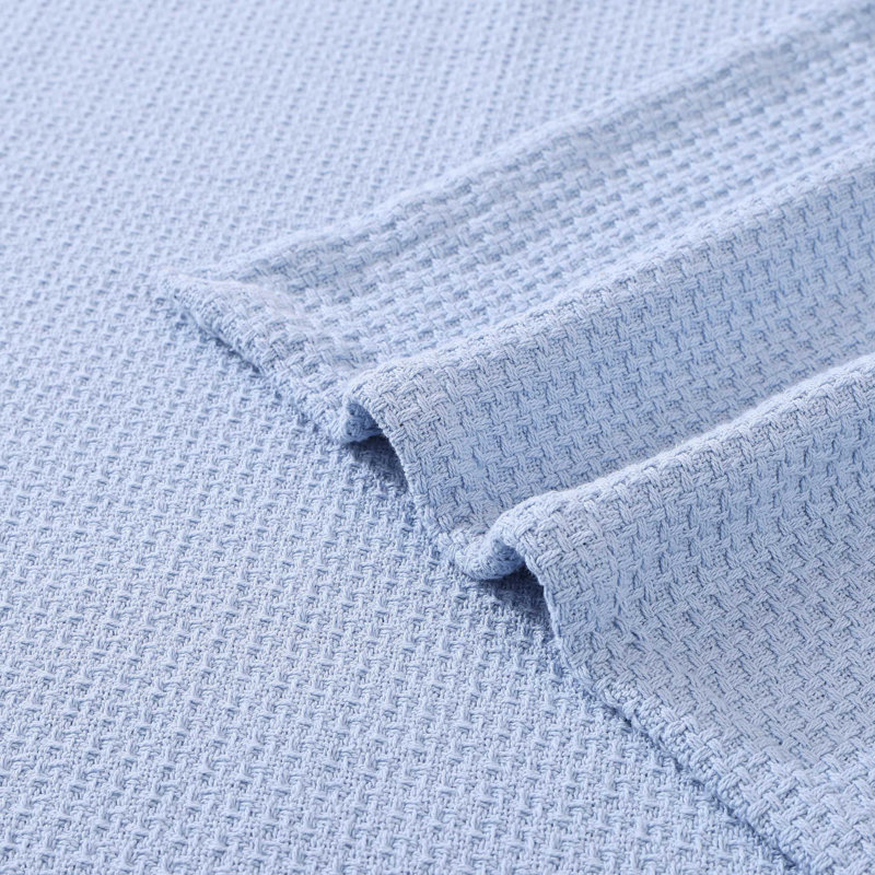 Hand Woven Blanket, King, Light Blue