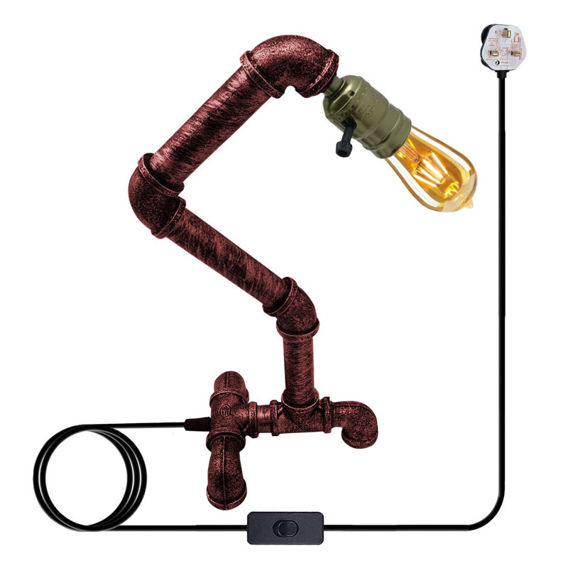 Anahie Metal Tripod Lamp, Rustic Red
