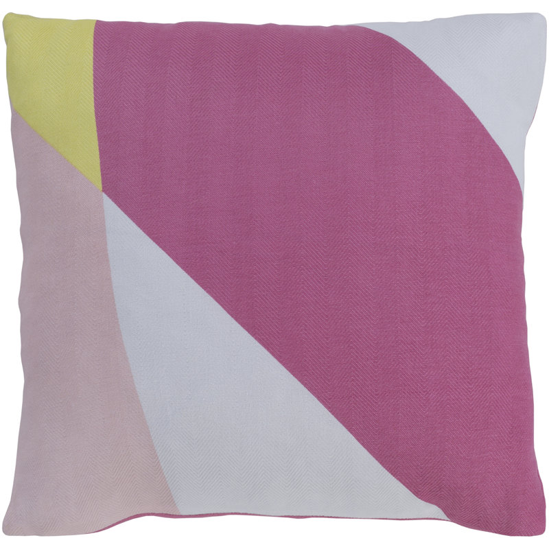 Teori Modern Cotton Throw Pillow, Down Fill, 18" x 18"