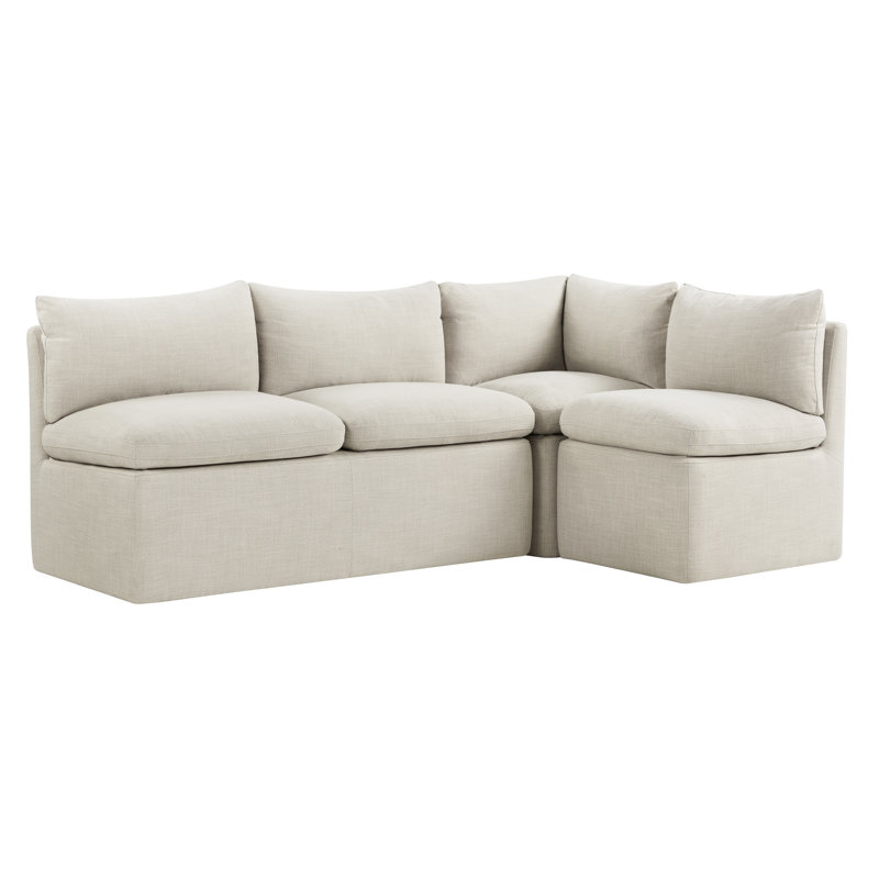 Banquette de coin Alayaa, Velours performance plage Bella