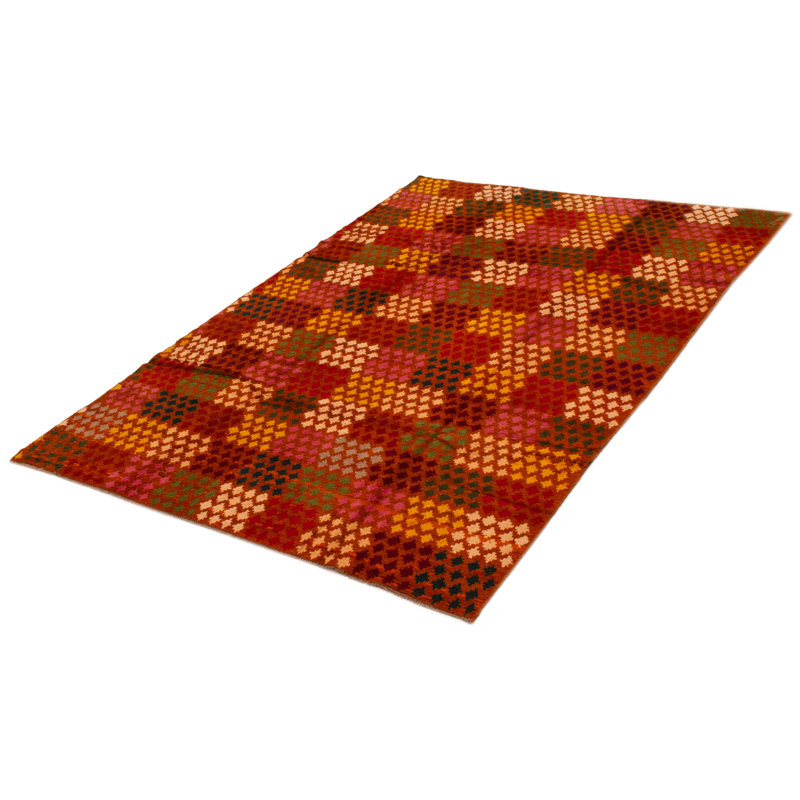 Tapis orange brûlé Akhjah 6 pi 7 po x 9 pi 2 po