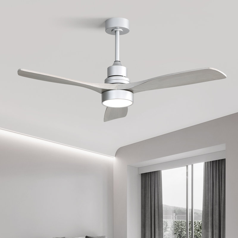 Nicola 52'' 3 - Blade Modern Ceiling Fan with Remote Control and Light Kit, Silver/Gray