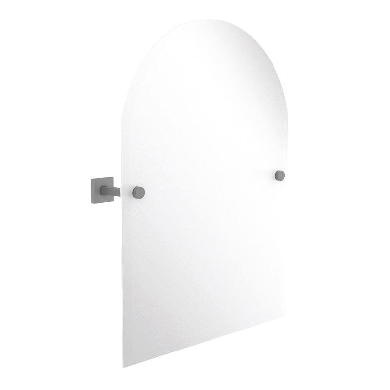 Miroir accent moderne et contemporain arqué avec cadre haranu, Gris mat