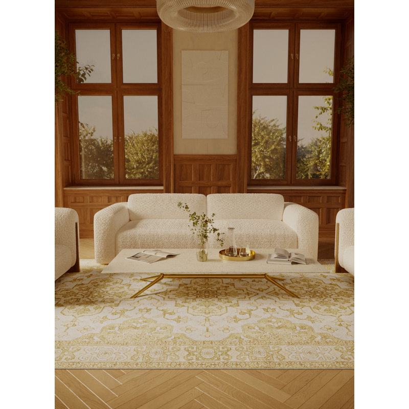 Flemke Hand Loomed Washable Oriental Indoor Rug, Square 6'