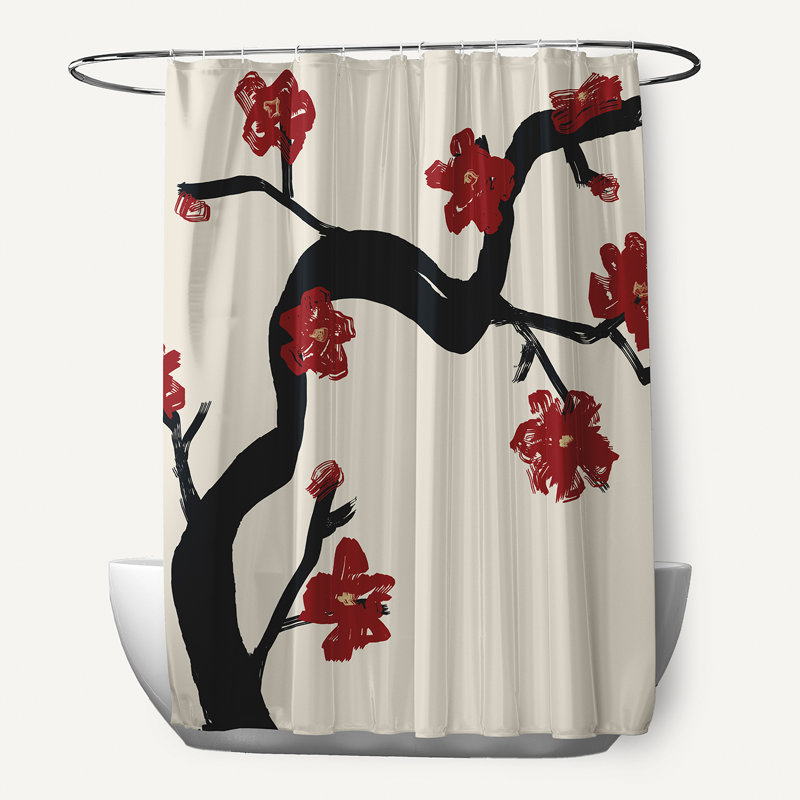 Rideau de douche simple Hamill, Dragon